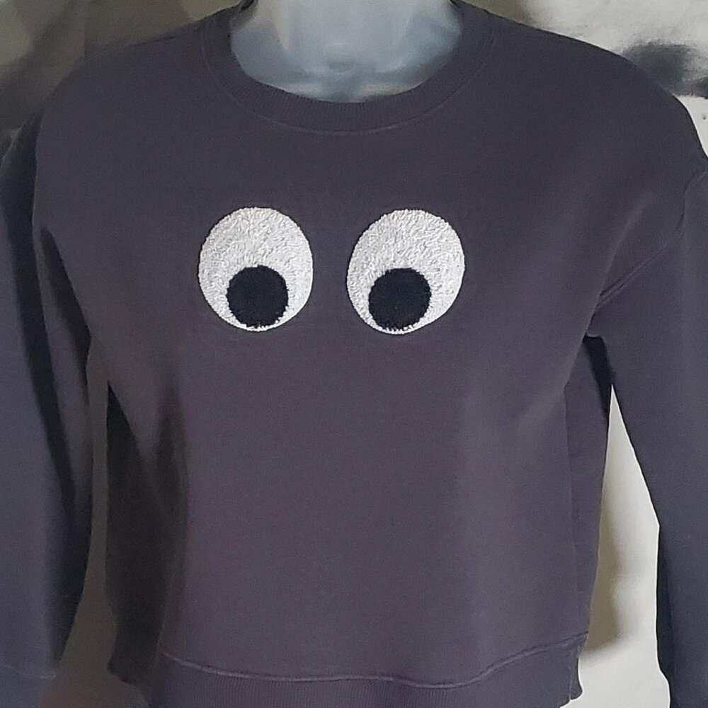 Mintie by Mint Velvet Sweatshirt with Eyes Sz 7-8 years Girls